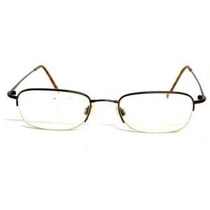 Flexon‎ 607 Marchon Eyeglasses Coffee Brown Rectangle Semi Rimless 51 20 145